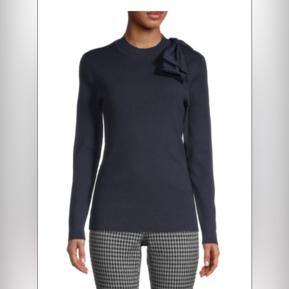 Ted Baker Knit Navy Sweater With Bow Detail